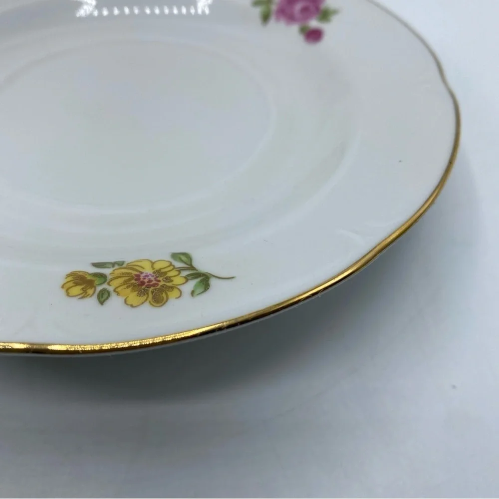 JLMENAU Graf Von Henneberg Floral Porzellan Saucer E Germany Vintage Set Of 2